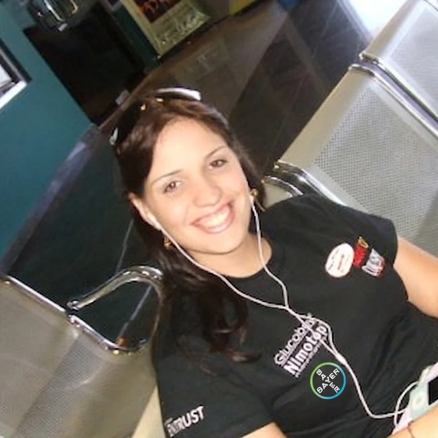 Mayra Moreno Irazábal en su etapa como visitadora médica en Laboratorios Bayer
